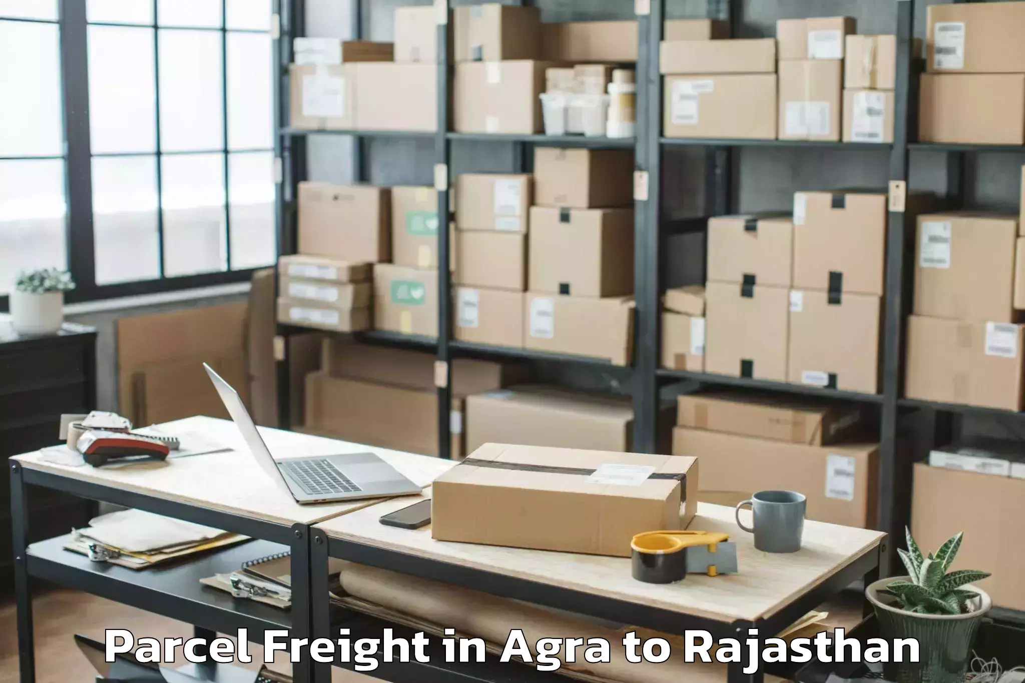 Reliable Agra to Gangapur Bhilwara Parcel Freight